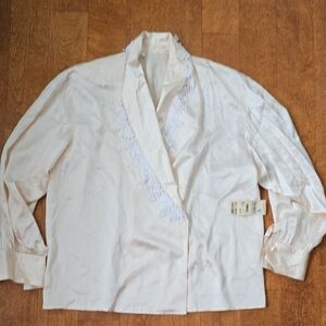 Vintage Brett Harrison 100% silk blouse size 14